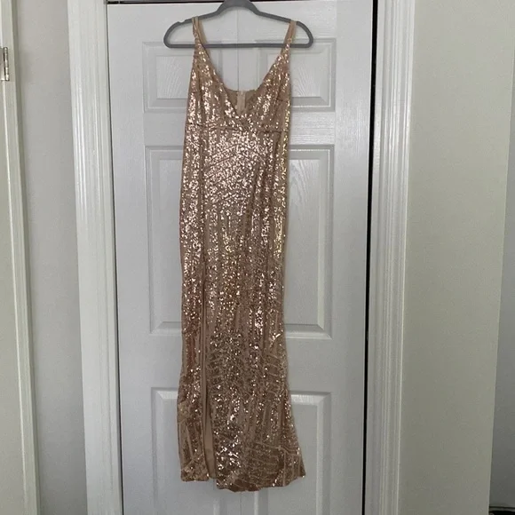 green emerald velvet dress Light Pink Sequin Embroidery Midi Cocktail Dress S main image 0